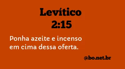 Levítico 2:15 NTLH