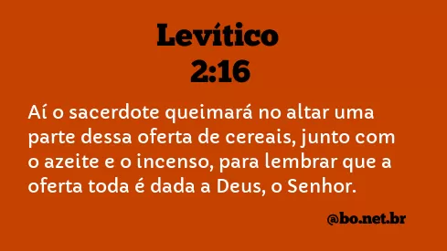 Levítico 2:16 NTLH