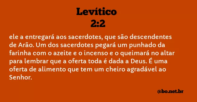 Levítico 2:2 NTLH