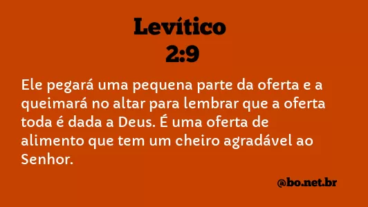 Levítico 2:9 NTLH