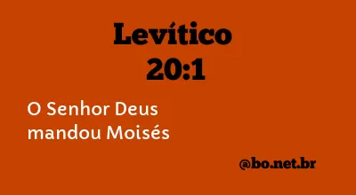 Levítico 20:1 NTLH