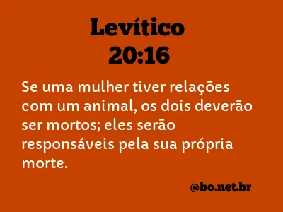 Levítico 20:16 NTLH