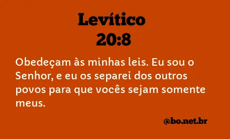 Levítico 20:8 NTLH