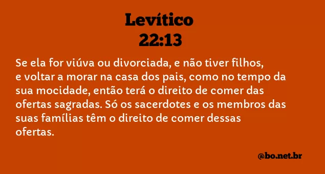 Levítico 22:13 NTLH
