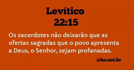 Levítico 22:15 NTLH