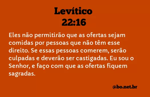 Levítico 22:16 NTLH