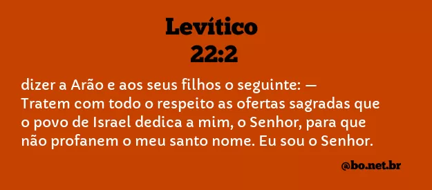 Levítico 22:2 NTLH