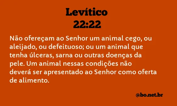 Levítico 22:22 NTLH