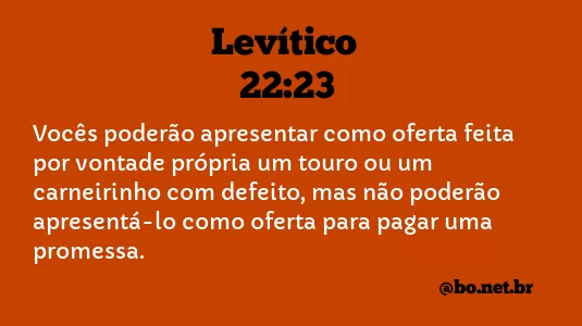 Levítico 22:23 NTLH