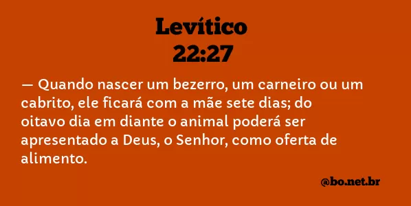Levítico 22:27 NTLH