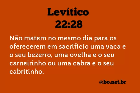Levítico 22:28 NTLH