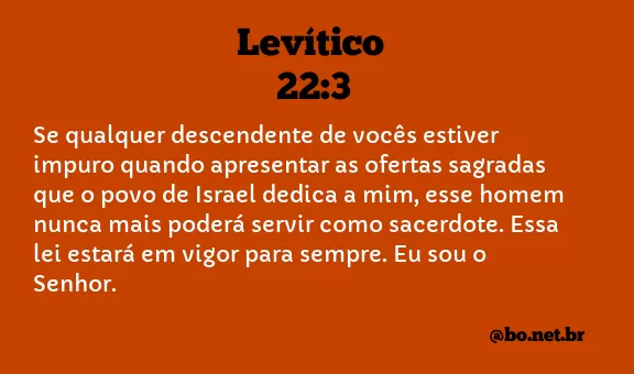 Levítico 22:3 NTLH