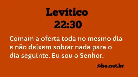 Levítico 22:30 NTLH