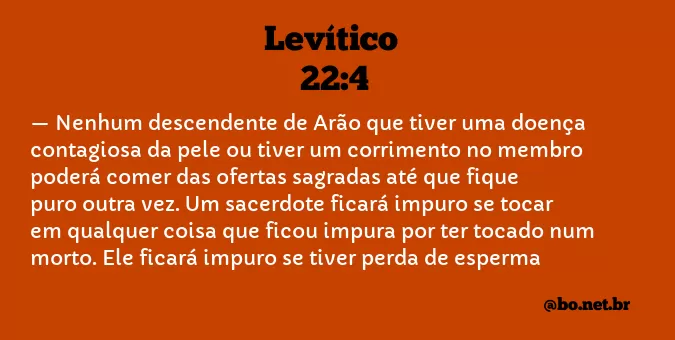 Levítico 22:4 NTLH