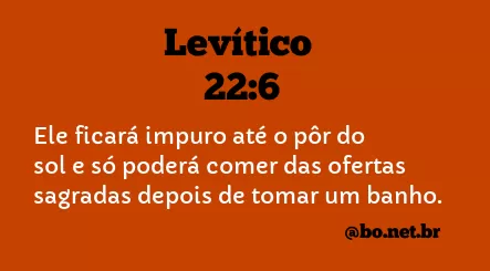 Levítico 22:6 NTLH
