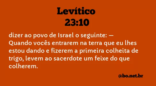 Levítico 23:10 NTLH