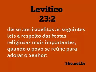 Levítico 23:2 NTLH