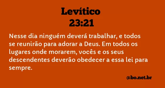 Levítico 23:21 NTLH