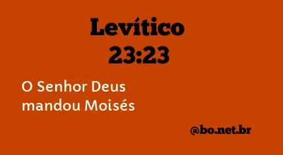 Levítico 23:23 NTLH