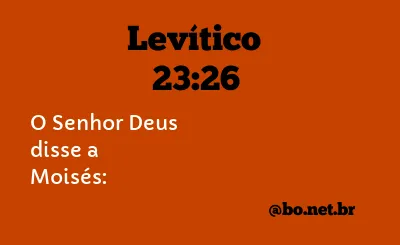 Levítico 23:26 NTLH