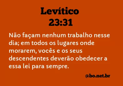 Levítico 23:31 NTLH