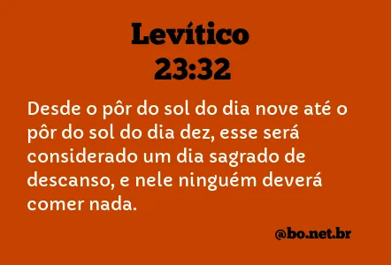 Levítico 23:32 NTLH