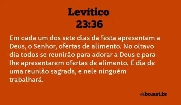 Levítico 23:36 NTLH