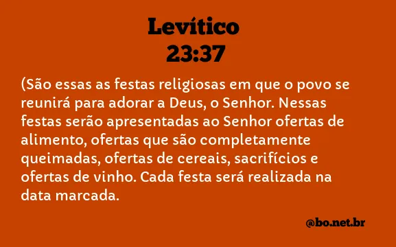 Levítico 23:37 NTLH