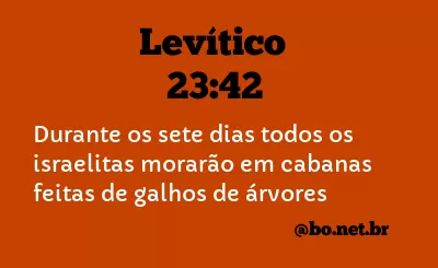 Levítico 23:42 NTLH