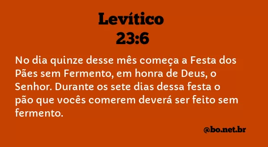 Levítico 23:6 NTLH