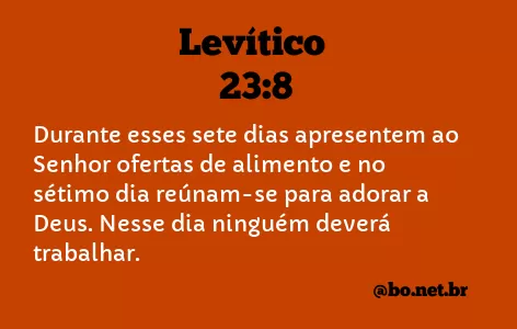 Levítico 23:8 NTLH