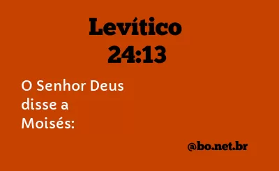 Levítico 24:13 NTLH