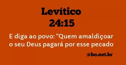 Levítico 24:15 NTLH