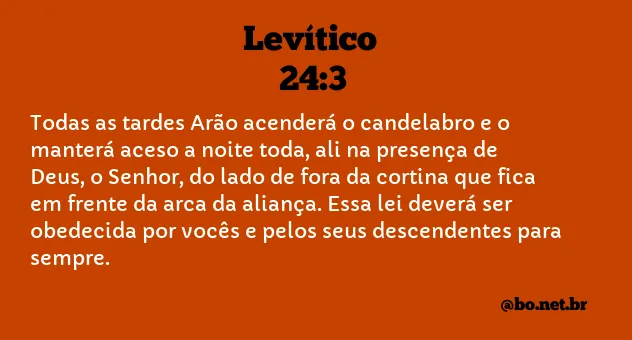 Levítico 24:3 NTLH