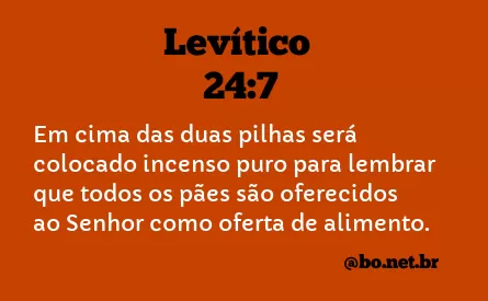 Levítico 24:7 NTLH