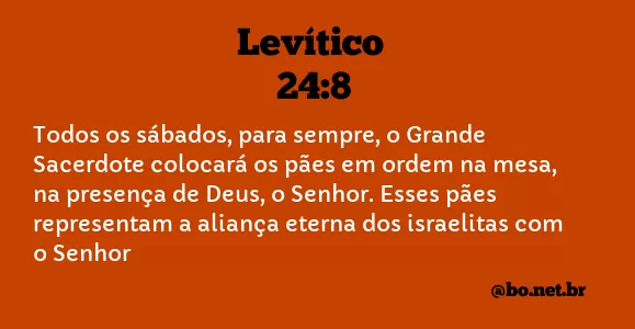 Levítico 24:8 NTLH