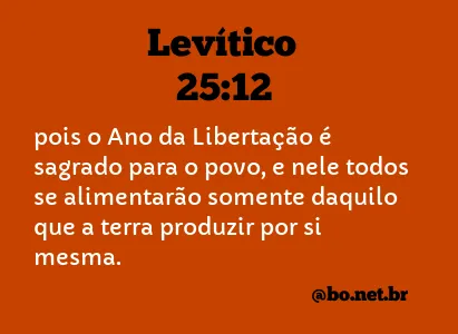 Levítico 25:12 NTLH