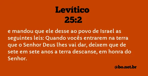 Levítico 25:2 NTLH