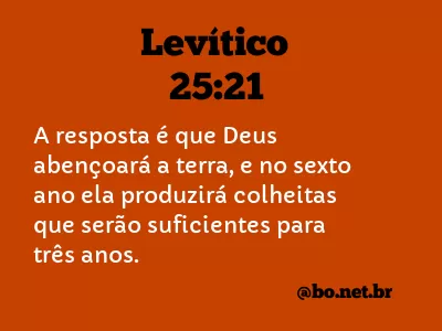 Levítico 25:21 NTLH