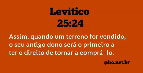 Levítico 25:24 NTLH
