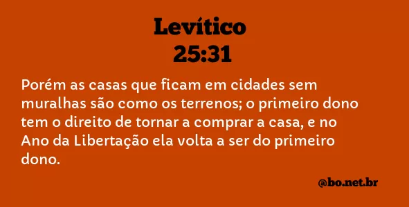 Levítico 25:31 NTLH
