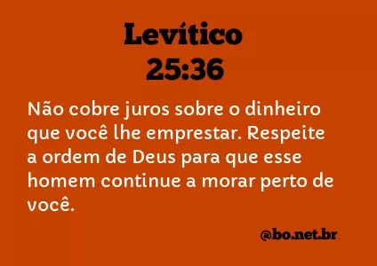 Levítico 25:36 NTLH