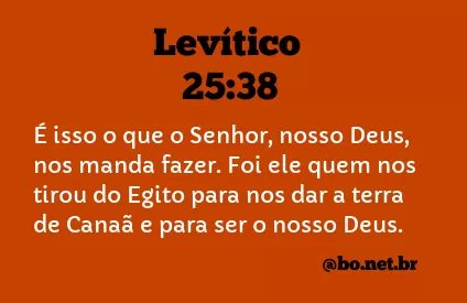 Levítico 25:38 NTLH