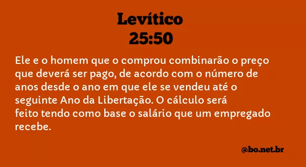 Levítico 25:50 NTLH