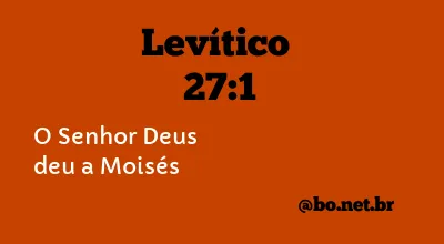 Levítico 27:1 NTLH