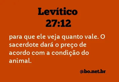 Levítico 27:12 NTLH