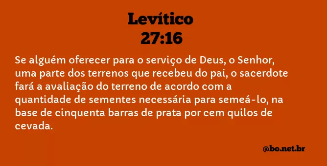 Levítico 27:16 NTLH