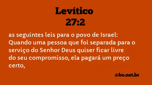 Levítico 27:2 NTLH