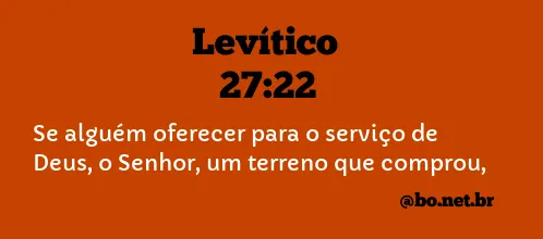 Levítico 27:22 NTLH