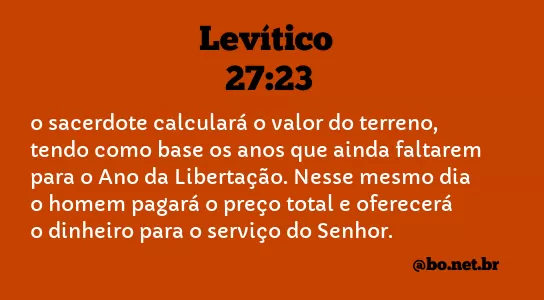 Levítico 27:23 NTLH